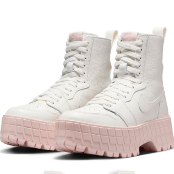 NIKE AIR JORDAN 1 Brooklyn White & Pink Sneaker Boot--NEW--12 - Picture 2 of 14